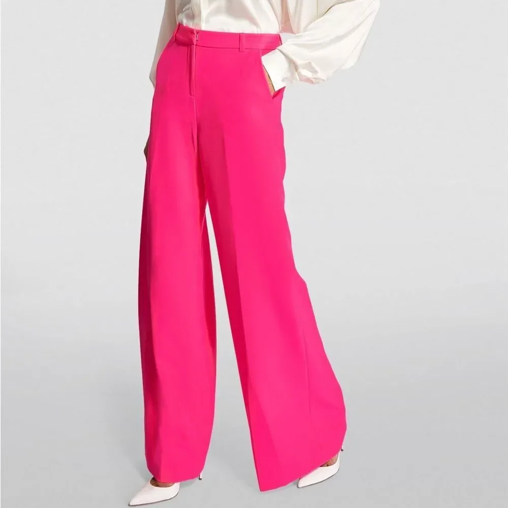 NWT L’AGENCE Pilar Pink Wide Leg Pant Trouser - Picture 2 of 13